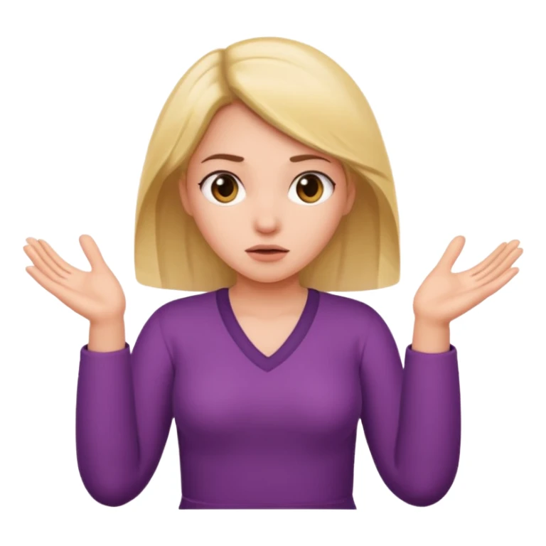 girl shrugging with 6 over one hand and 7 over the other hand sticker