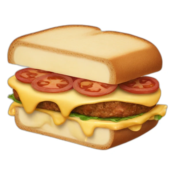 sandwich with hot meat balls and cheese sticker