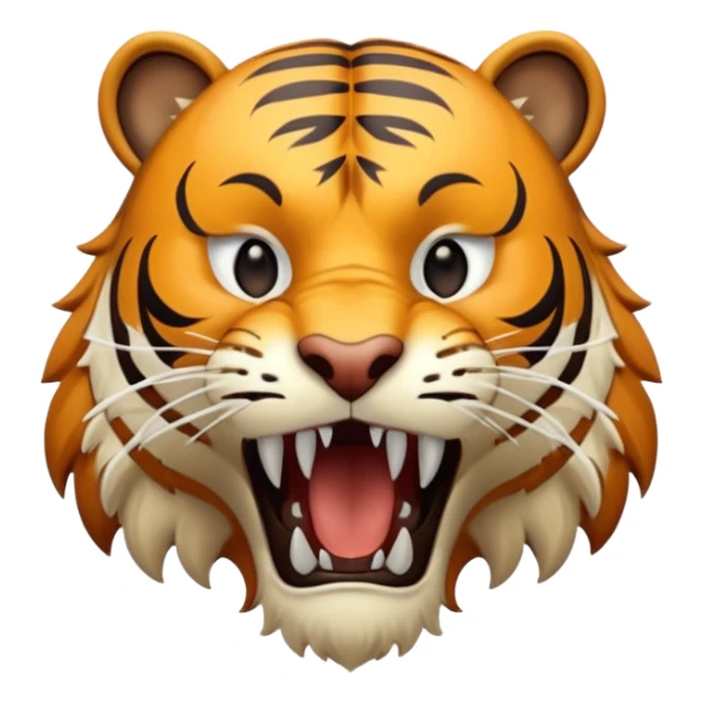 A stylized saber-toothed tiger, long curved white fangs, game-ready character. sticker