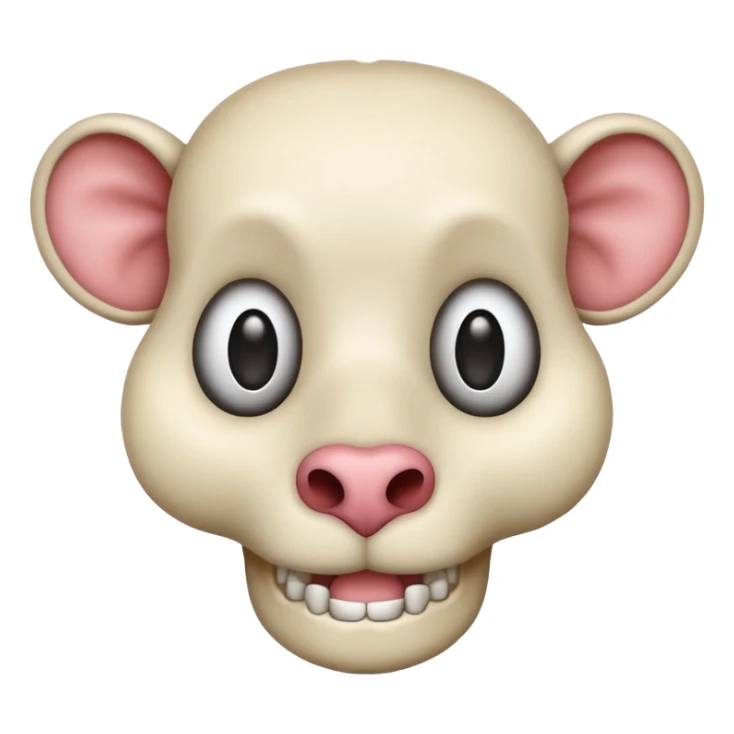 square head animal head emoji with eyes and mouth bone structre  sticker