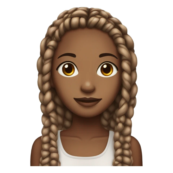 brown skin girl with box braids and pretty eyes sticker