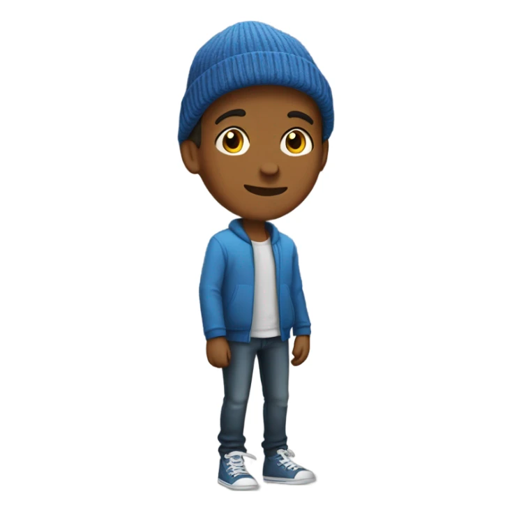 Teen boy with beanie sticker