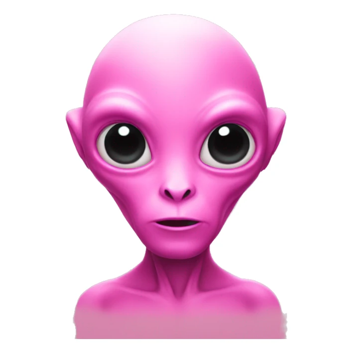 Pink alien sticker