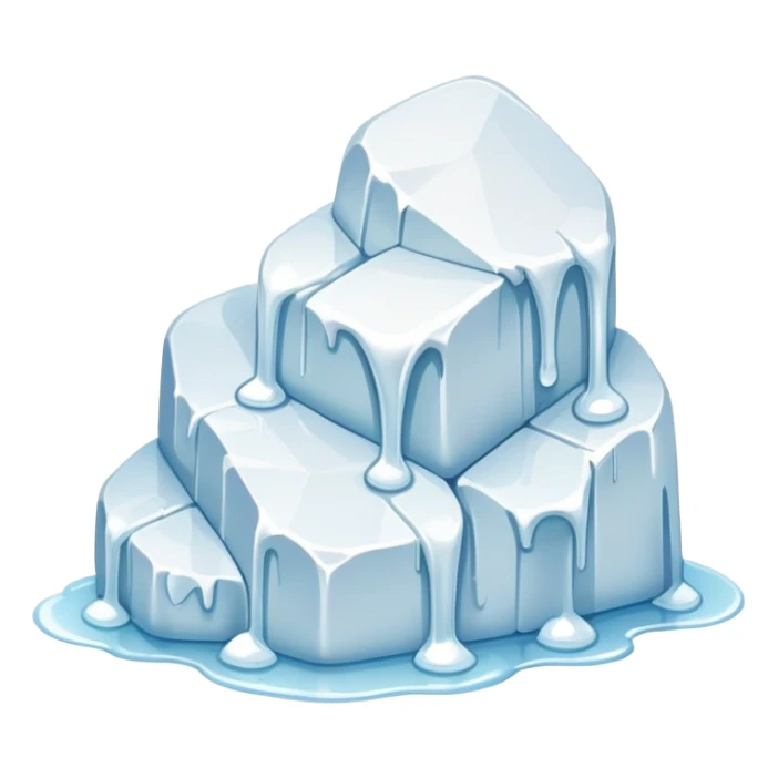 two pieces of sugar are melting and become one sticker