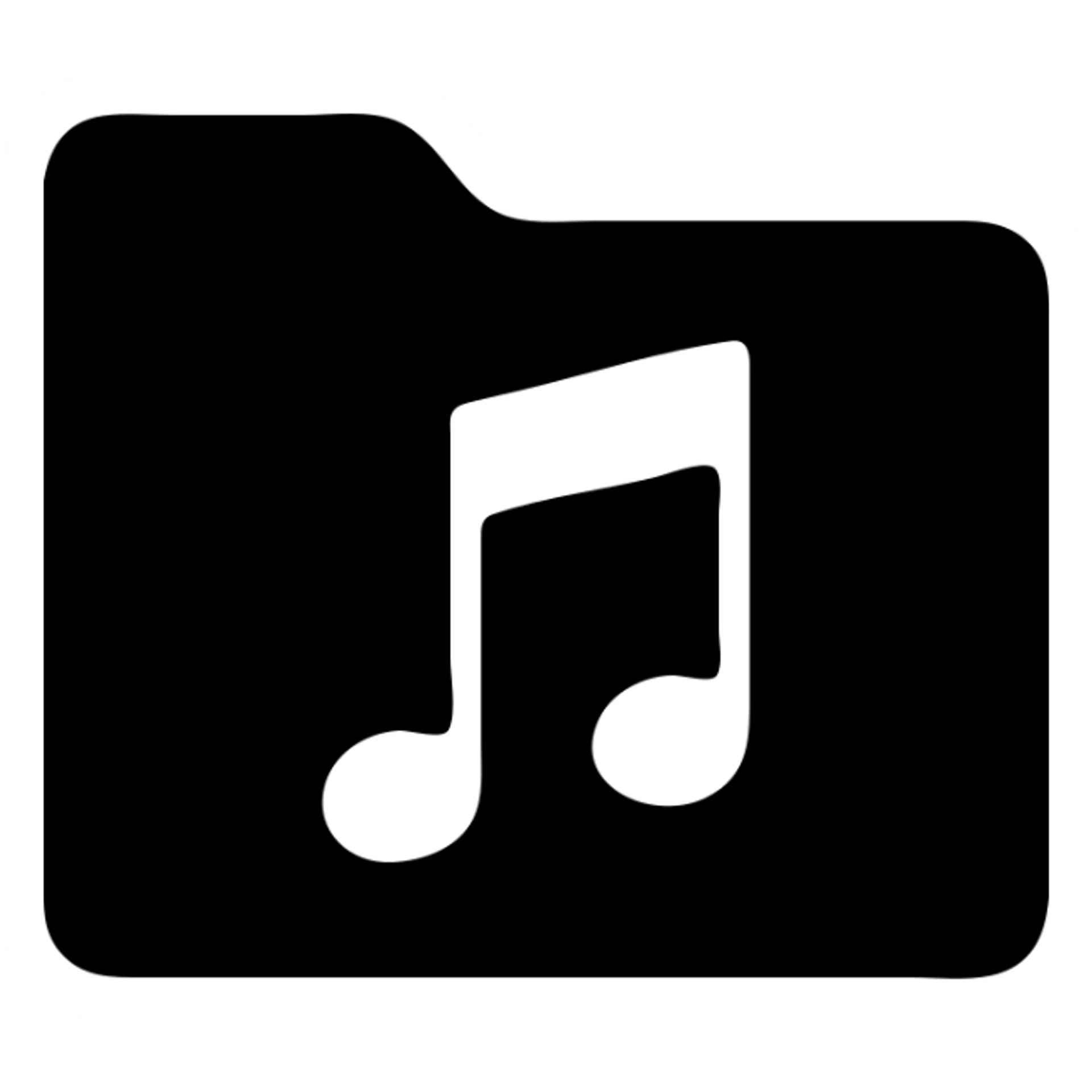 A music folder icon with a light pink Spotify logo sticker