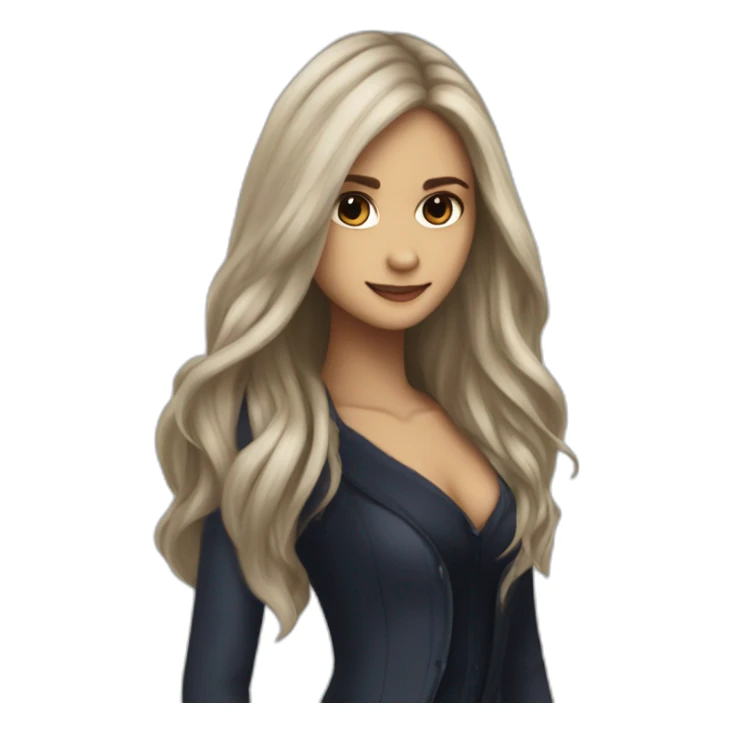 Elena Gilbert un vampire diares with long hair by Nina dobrev sticker
