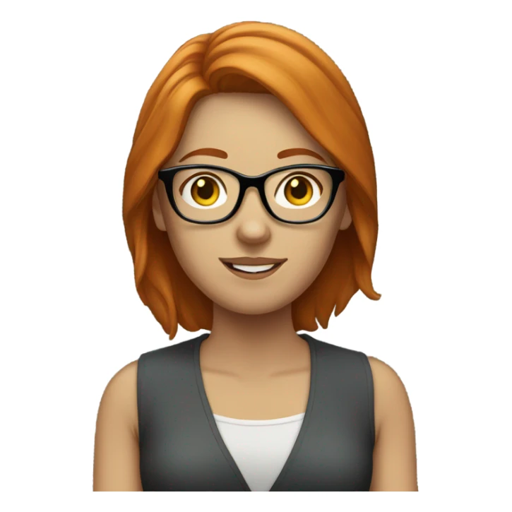 Ginger woman wearing glasses sticker