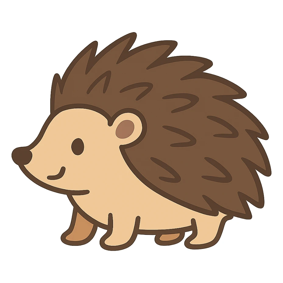 flat toon style hedgehog sticker