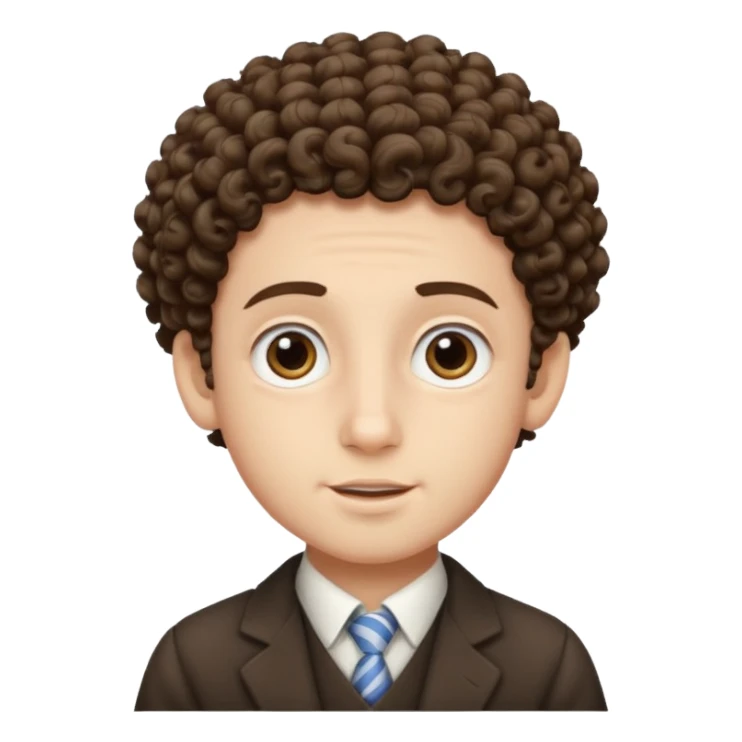 Jewish boy white kipa curly peyos sticker