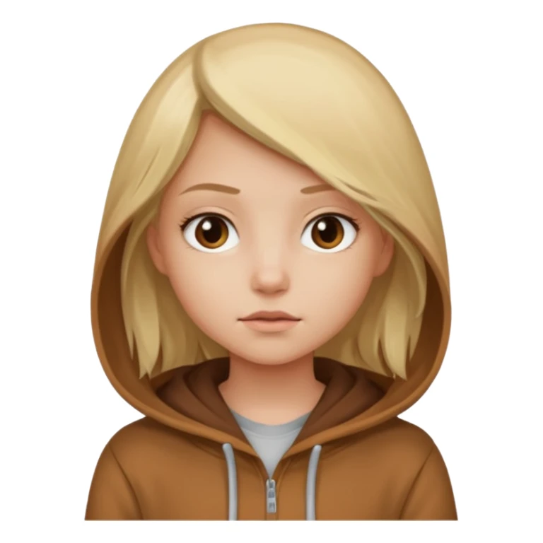 blondegirl with brown hoodie sticker
