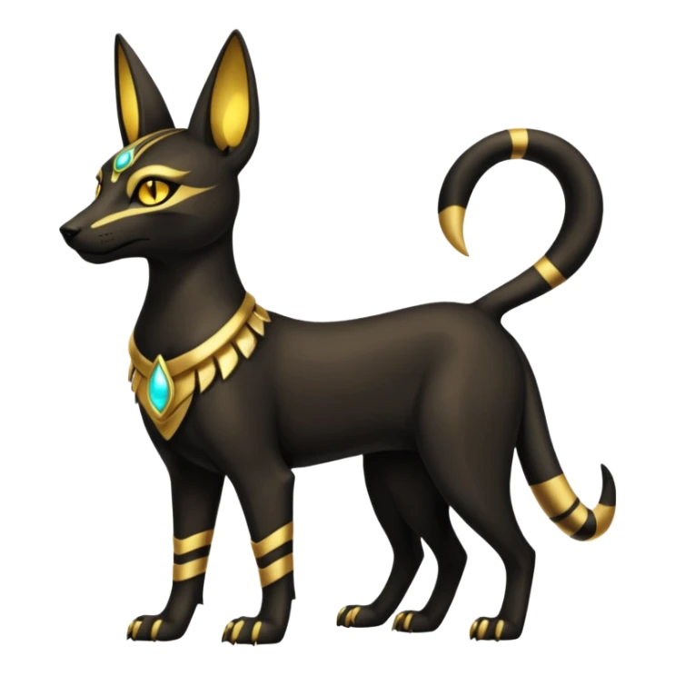 Anubis-Umbreon-Bastet-Fakémon-hybrid-creature (full body)  sticker