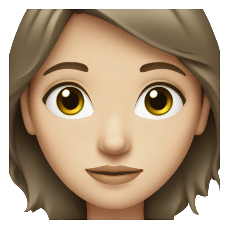 medium brown hair green eyes pale skin woman sticker