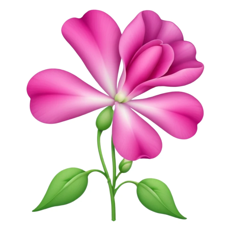 sweetpea flower, pink with dotted center, emoji style sticker