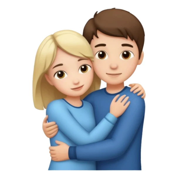 Un garçon et une fille en position calin sticker