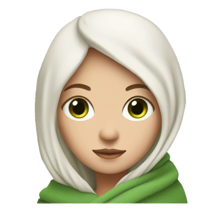 Green eyed white woman with blanket wrapped around her  sticker