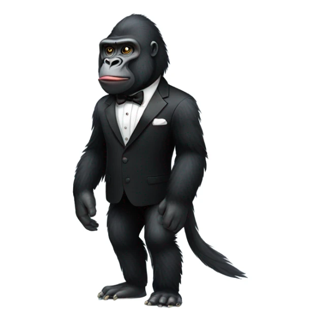 Pitch black gorilla chicken in a tuxedo sticker