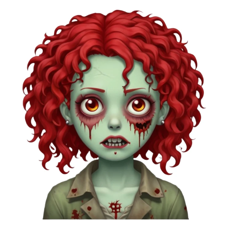 zombie girl red hair cacheado com piercings sticker