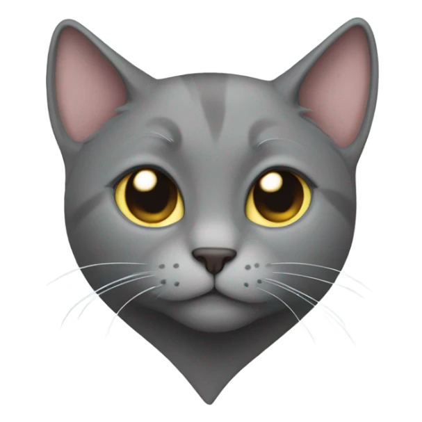 Gray cat in the shape of a Heart  sticker