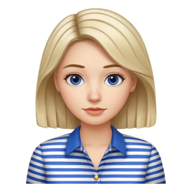 woman with blue Striped Shirt not a t shirt sticker