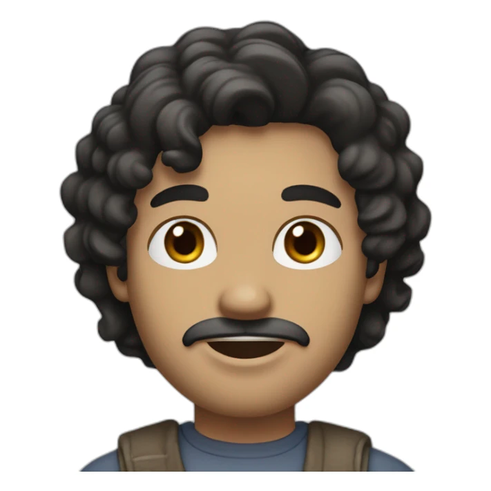 Man with black hair and mid-length, slightly curly, beardless without moustache, beige skin color, with a wad of silver in his hand  sticker