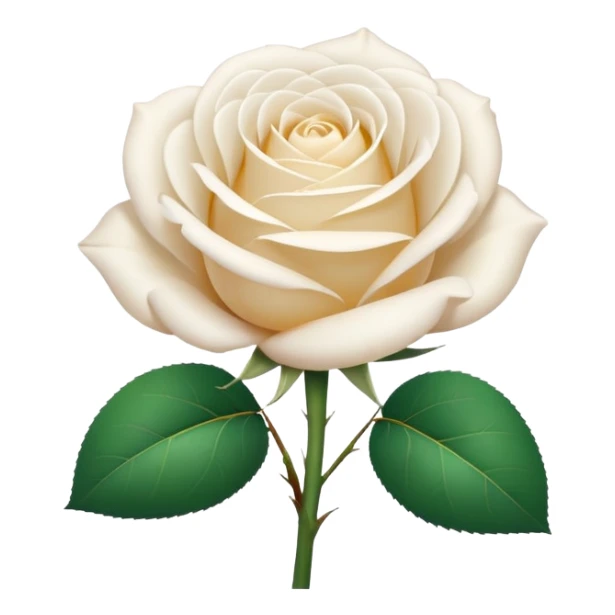 A white rose emoji in iOS emoji style, clean and smooth vector illustration, soft lighting, subtle gradients, minimal and cute, centered, transparent background, high clarity, no outline, no text
 sticker