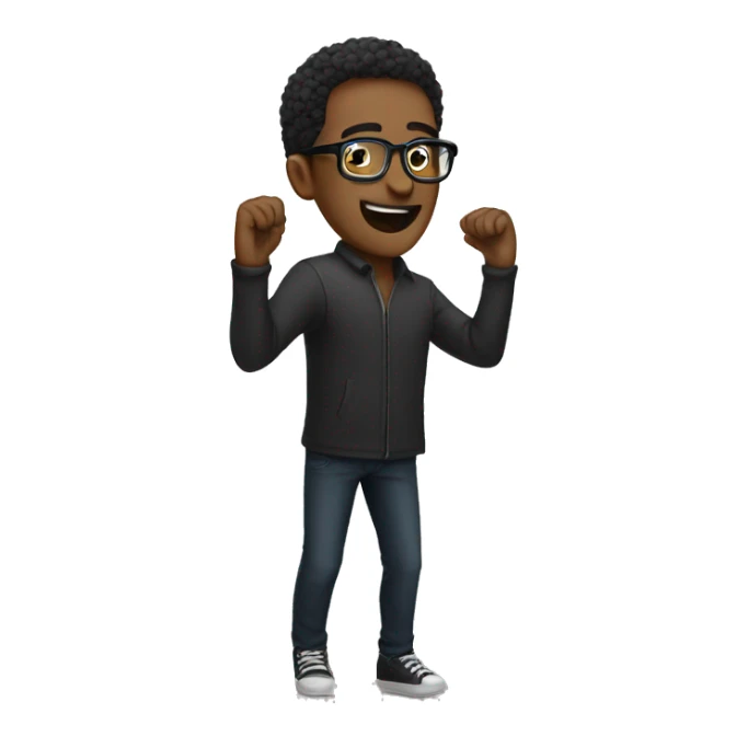 Guy with glasses danci sticker