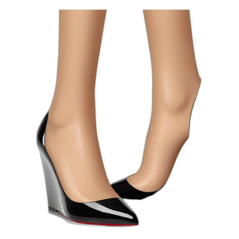 One WEDGE heel LOUBOUTIN black PATENT sticker