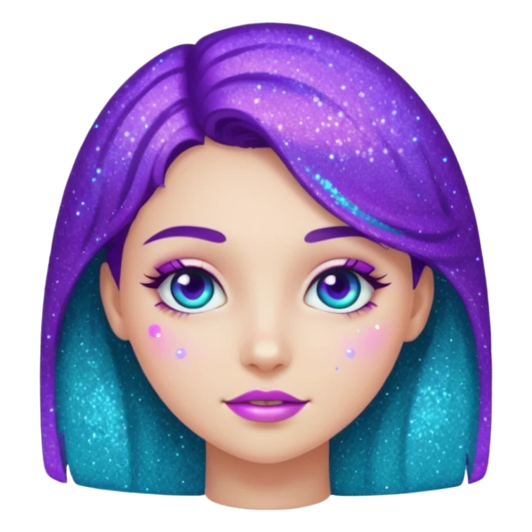 1 human girl Glitter purple and cian inner circle sticker