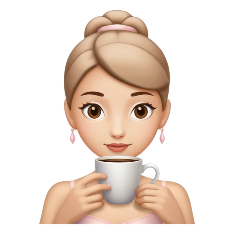 balerina with coffee cup instead of head sticker