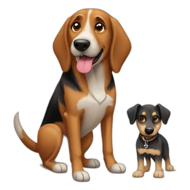 adult coonhound and German shepherd mix dog walking sticker