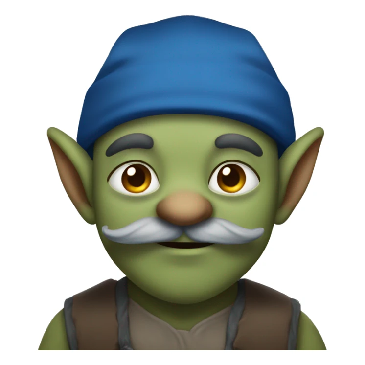Goblin with brown beard and moustache  in a blue cap sticker