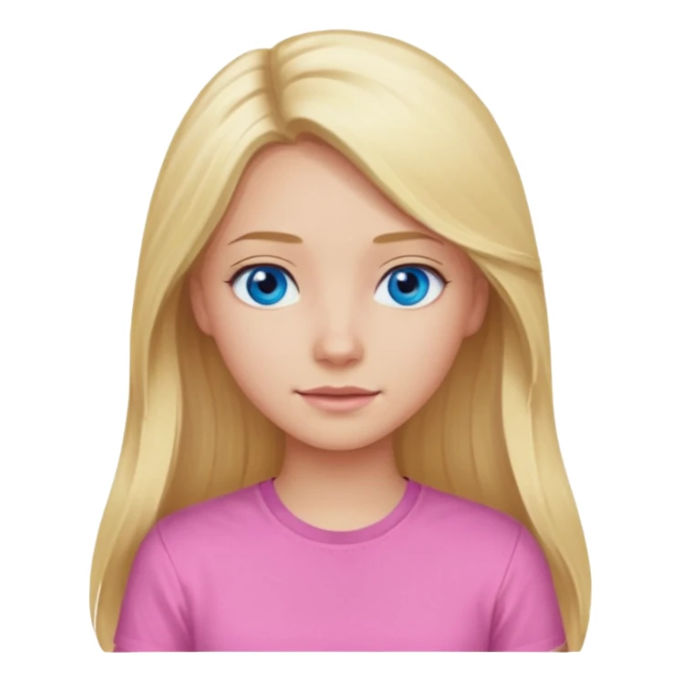blonde girl long hair blue eyes pink shirt sticker