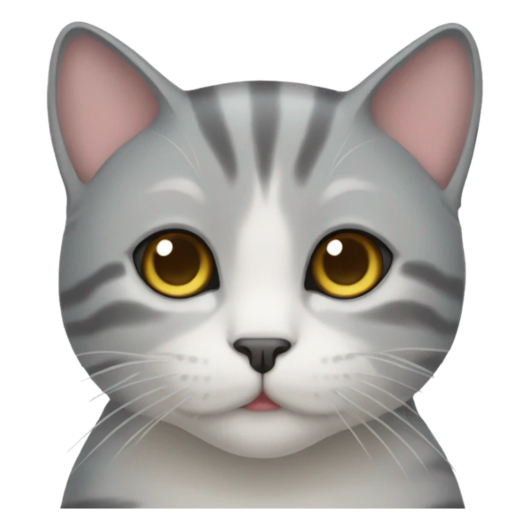 cuty gray cat like japanese sticker
