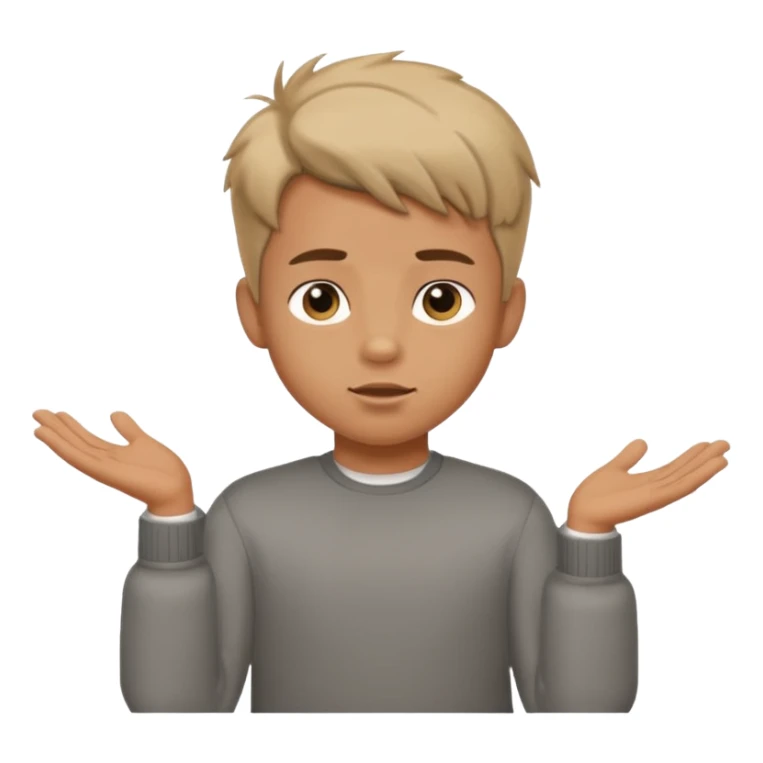 cute boy shrugging his shoulder, boy have good haircut puff style sticker