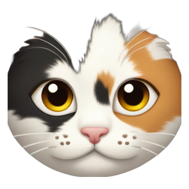 calico cat face sticker