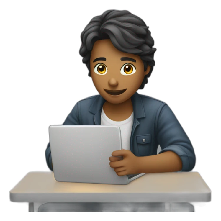 A student working with a phone in class sticker