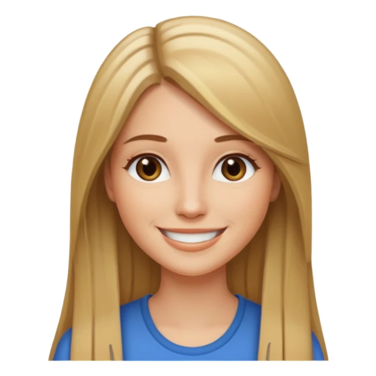 Mulher branca, cabelos longos liso castanhos com mexas loiro sticker