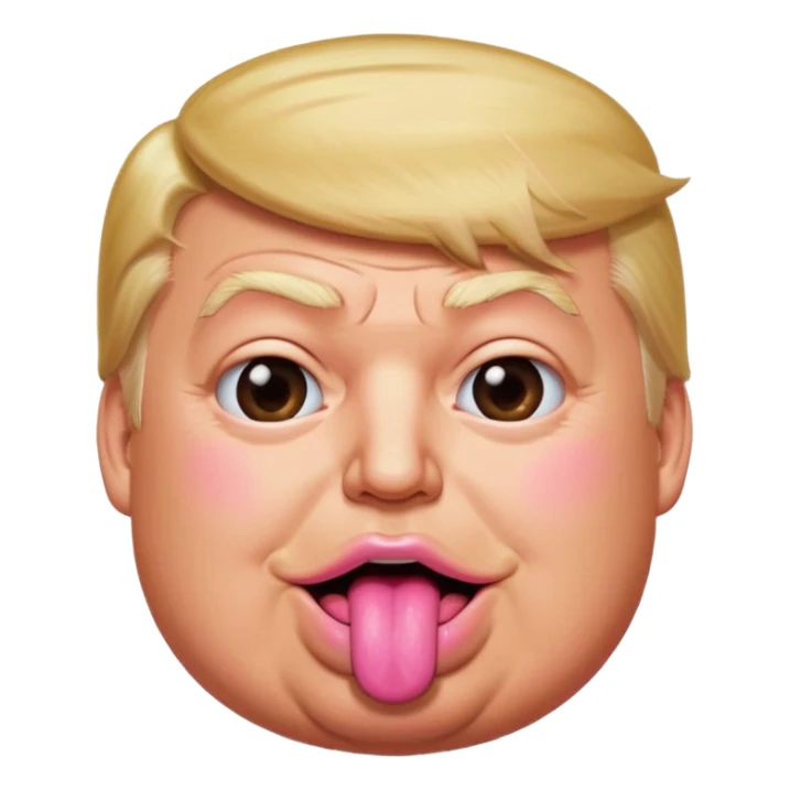 Trump with his super duper fat tongue out sticker