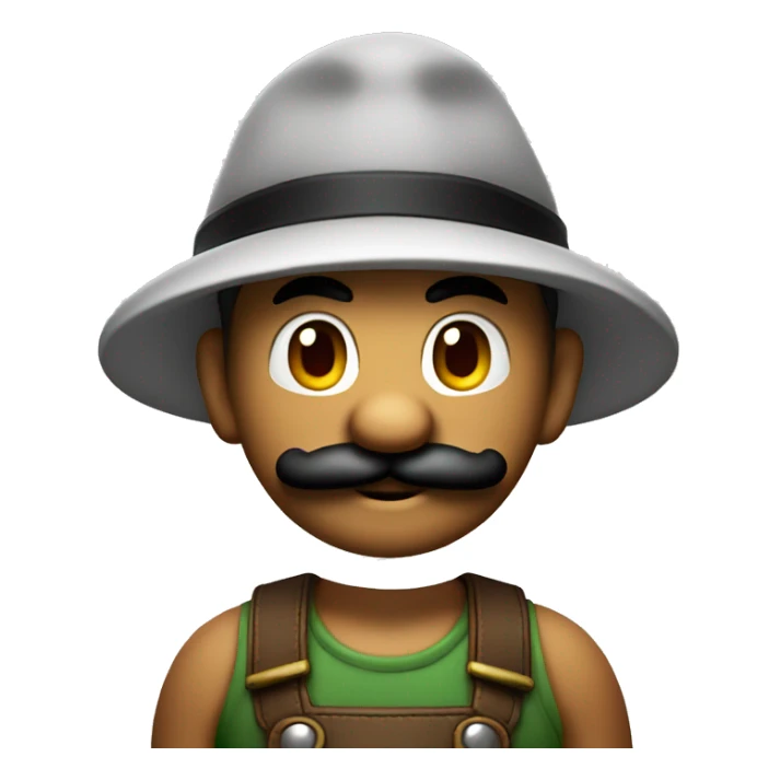Original mario with black hat and size like apple emoji sticker