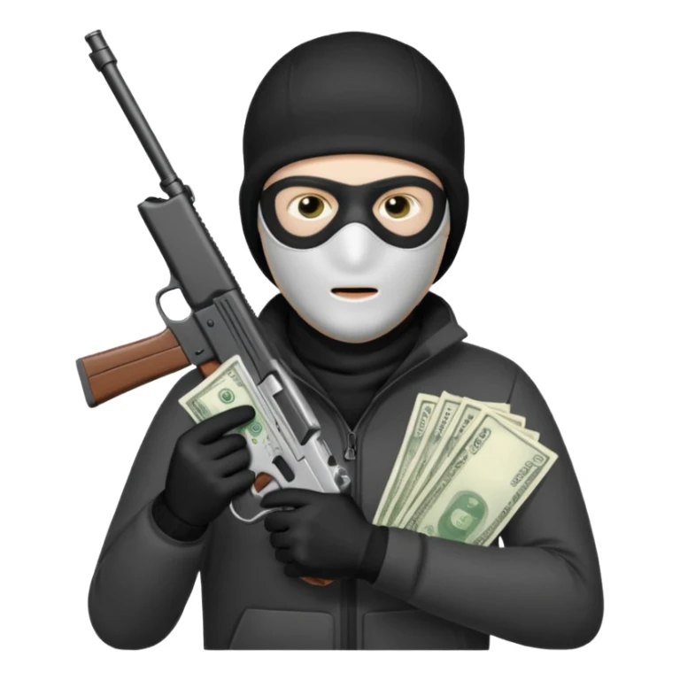 can u do a white guy in a ski mask holding a gun and money sticker