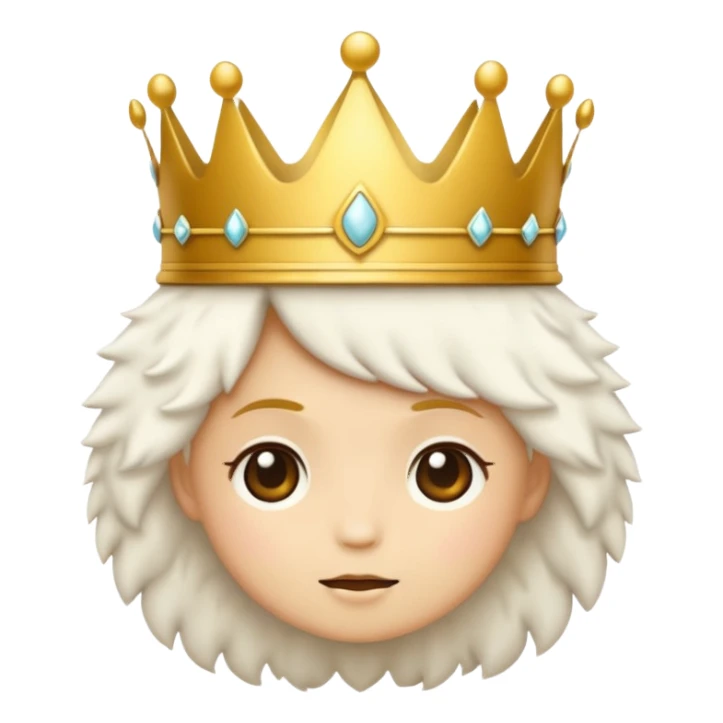 white snow aesthetic chibi crown emoji sticker