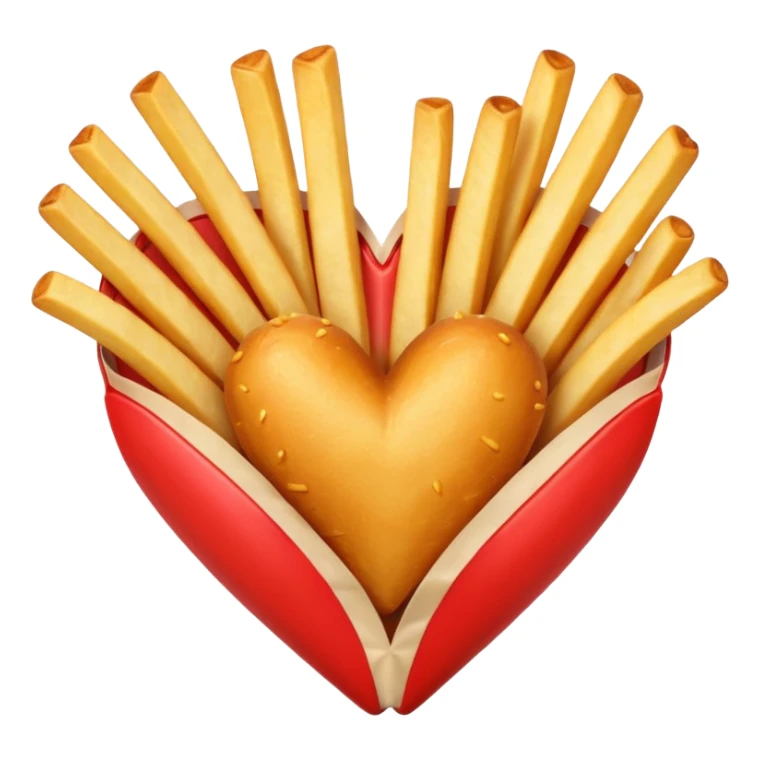 French fries in heart shape sticker