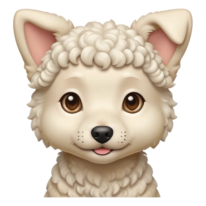 short haired Small curly white dog with stuck up ears  sticker