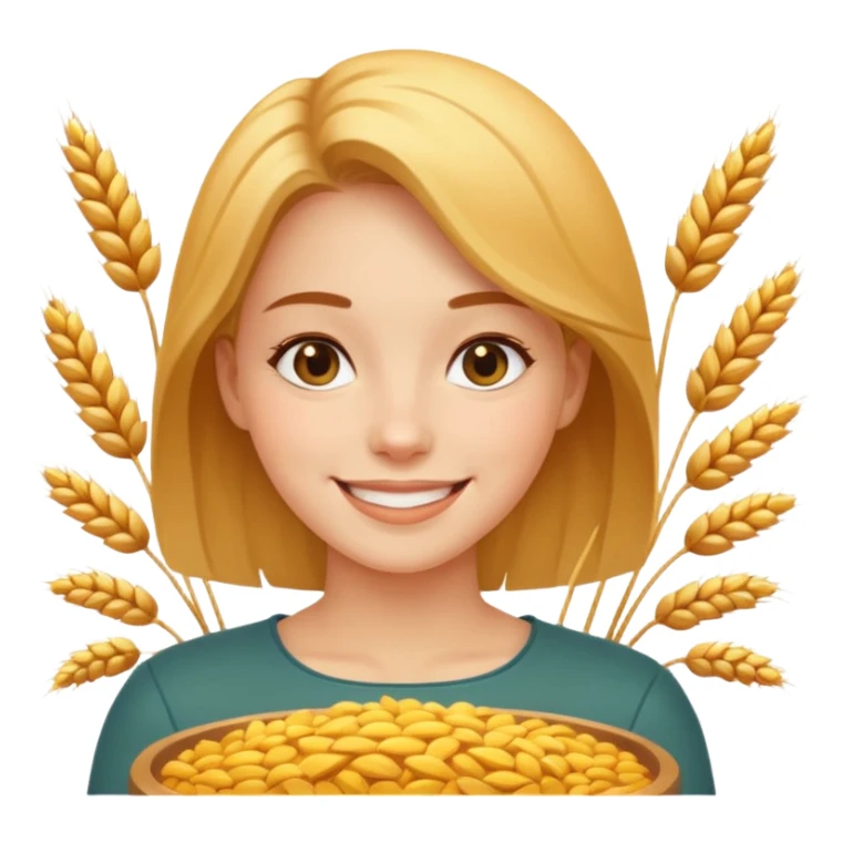 women happy satisfied with minimal wheat flying arround sticker