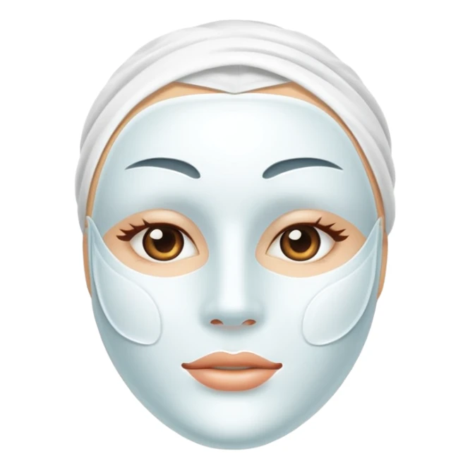 a white skincare beauty mask pack for face, without real person's face sticker