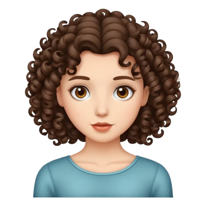 Brunette girl with curls  sticker