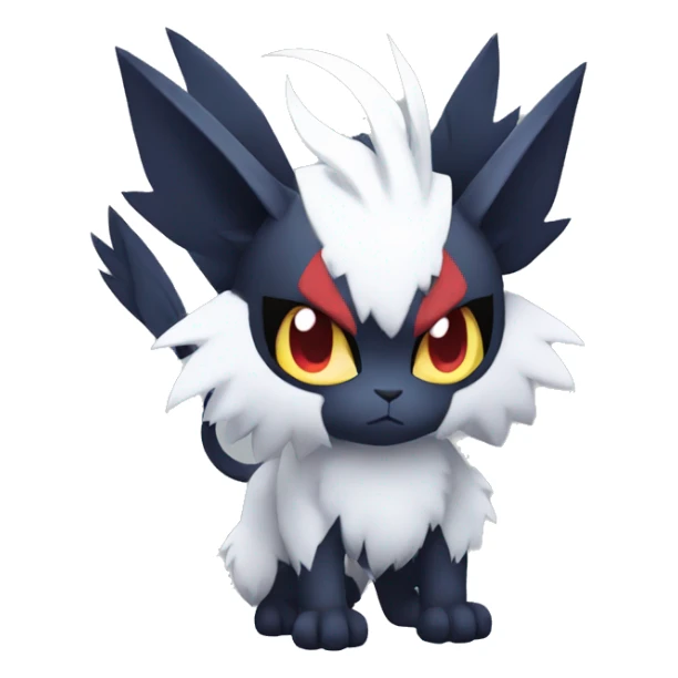 Edgy Cool Kawaii Litten-Absol-Pokémon Full Body sticker