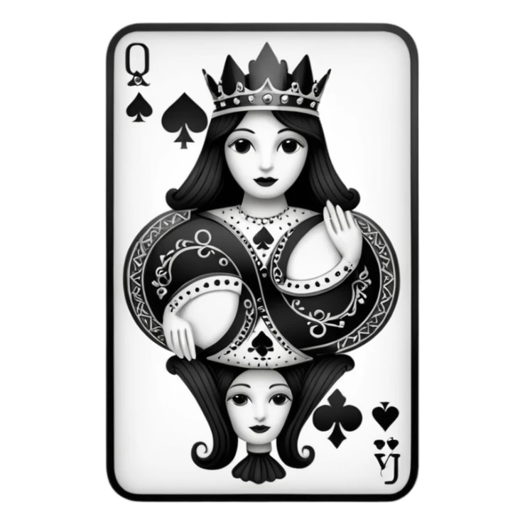 Queen of spades card sticker