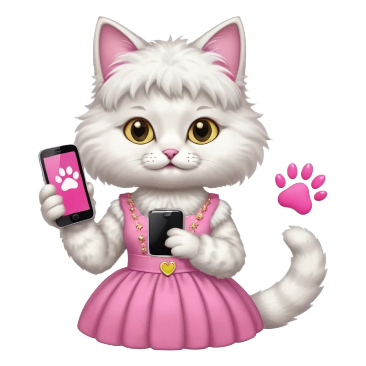 russia cat with custome dress and smartphone sticker