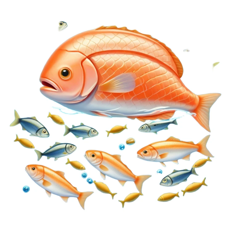 Golden omega-3 capsule beside several fatty fish (salmon, sardines), walnuts, and green leafy vegetables, all floating in blue waters near a glowing brain. Blue waves connect these omega-rich foods to the brain and heart, showing their health benefits. sticker
